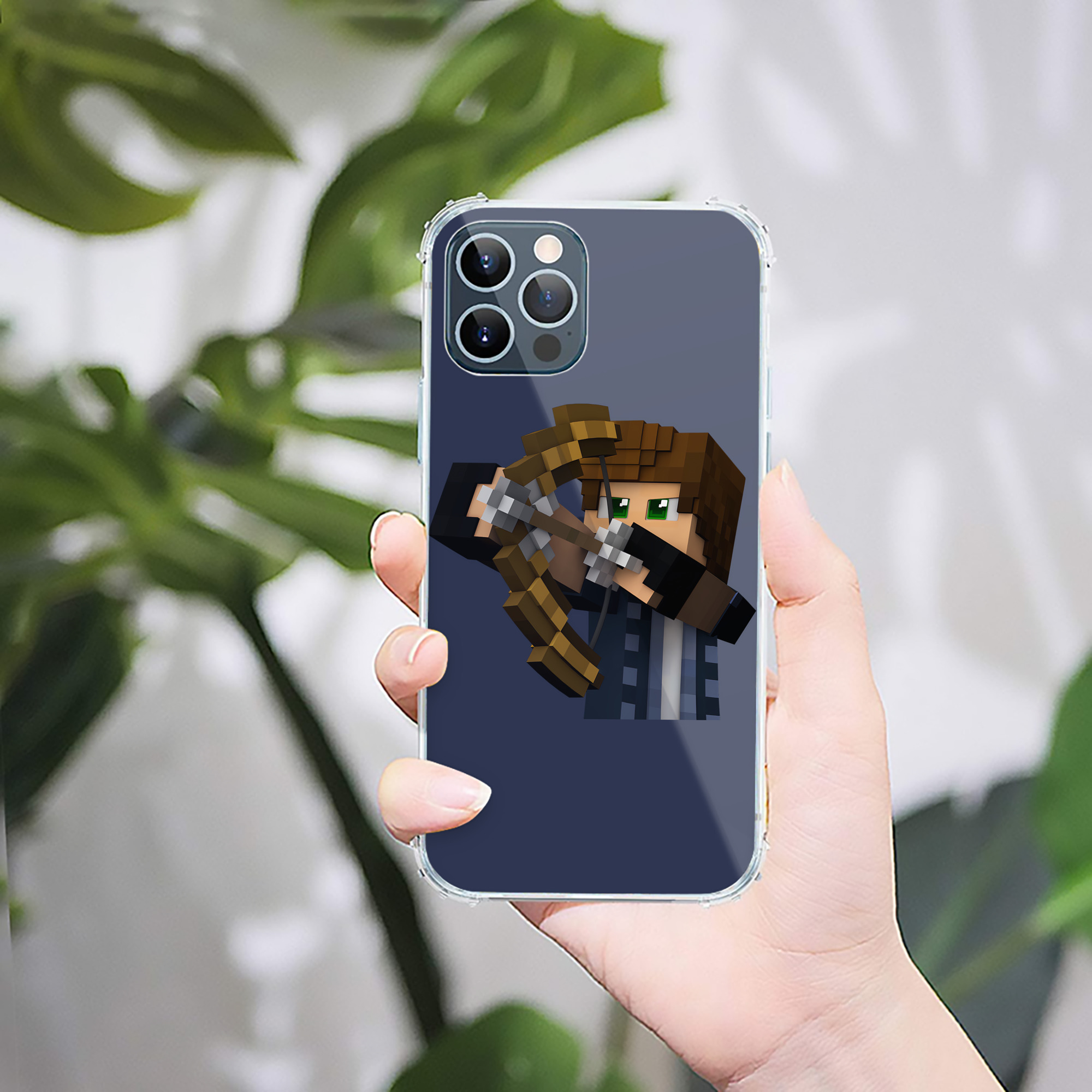 （画像用） マインクラフト ブロックの世界 Minecraft MC Block world 【iPhone 12シリーズ対応】透明スマホケース（クリアソフトケース）